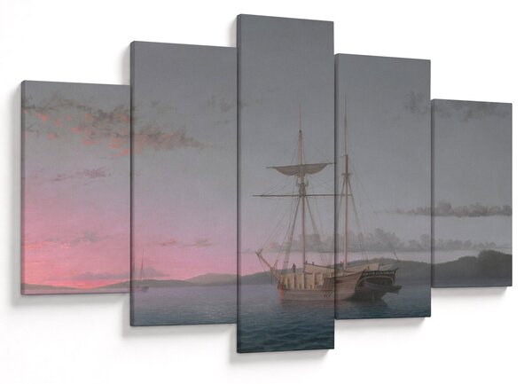 Tablou - Fitz Henry Lane, Lumber Schooners at Evening on Penobscot Bay, reproducere (150x105 cm)