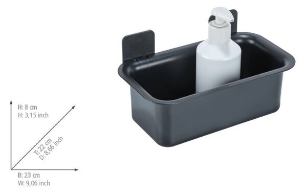 Raft pentru baie negru autoadeziv din plastic Parma – Allstar