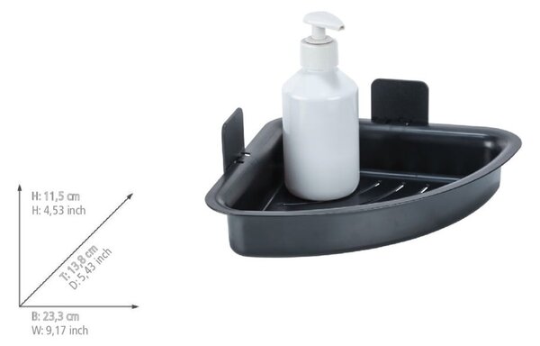 Raft pentru baie negru autoadeziv din plastic Parma – Allstar