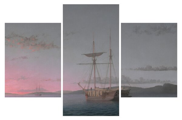 Tablou - Fitz Henry Lane, Lumber Schooners at Evening on Penobscot Bay, reproducere (90x60 cm)