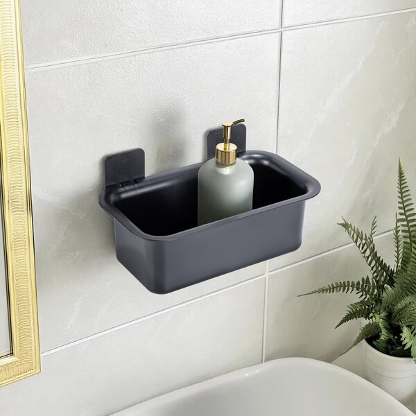Raft pentru baie negru autoadeziv din plastic Parma – Allstar