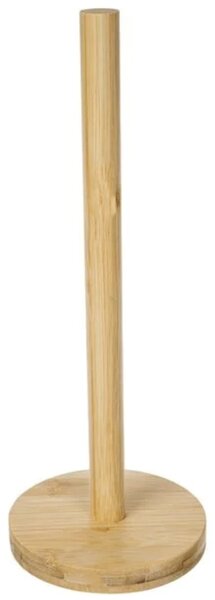 Suport Pufo din lemn de bambus pentru rola hartie, prosoape de bucatarie, 35 cm, maro