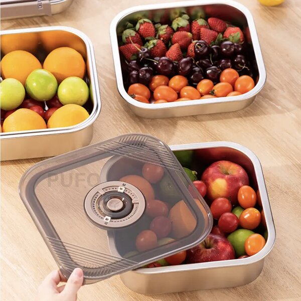 Tava gastronorm Pufo Chef din inox cu capac etans pentru depozitare alimente, ideal pentru catering, restaurante, fast food, capacitate 3 L