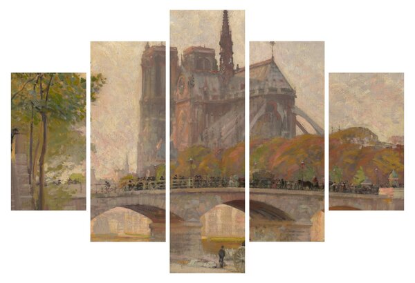 Tablou - Robert William Vonnoh, Notre Dame de Paris, reproducere (150x105 cm)