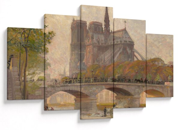 Tablou - Robert William Vonnoh, Notre Dame de Paris, reproducere (150x105 cm)