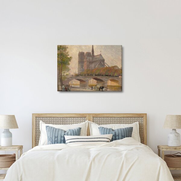 Tablou - Robert William Vonnoh, Notre Dame de Paris, reproducere (70x50 cm)