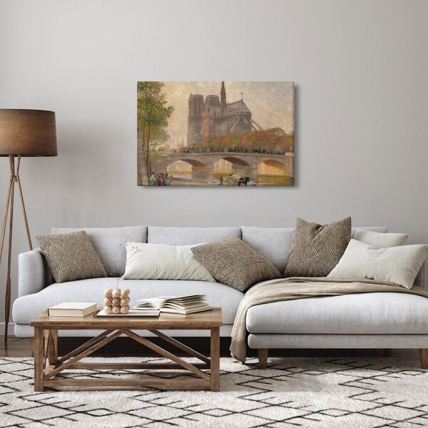 Tablou - Robert William Vonnoh, Notre Dame de Paris, reproducere (90x60 cm)