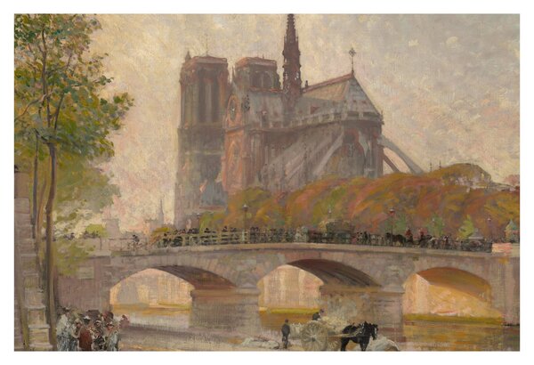 Tablou - Robert William Vonnoh, Notre Dame de Paris, reproducere (90x60 cm)