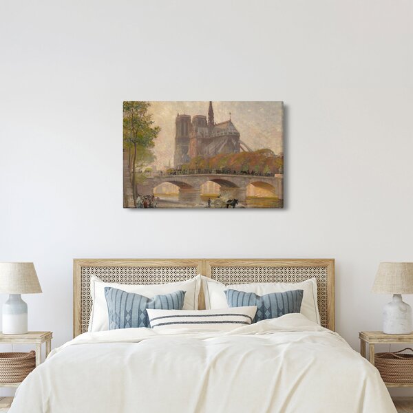 Tablou - Robert William Vonnoh, Notre Dame de Paris, reproducere (90x60 cm)