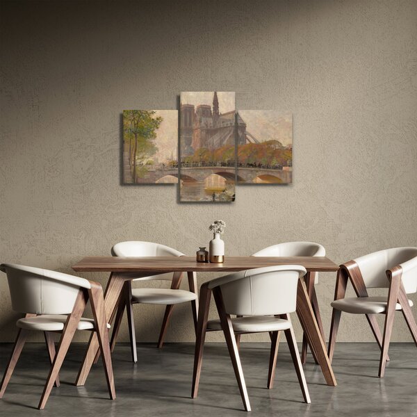 Tablou - Robert William Vonnoh, Notre Dame de Paris, reproducere (90x60 cm)
