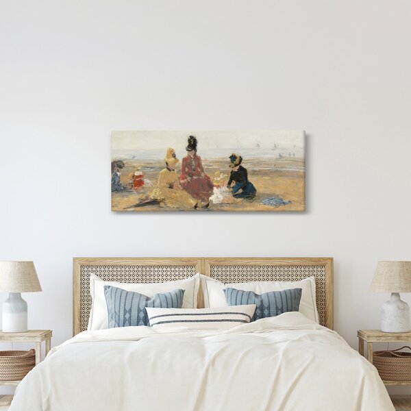 Tablou - Eugène Boudin, On the Beach, Trouville, reproducere (120x50 cm)