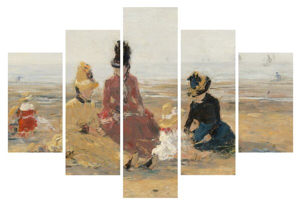 Tablou - Eugène Boudin, On the Beach, Trouville, reproducere (150x105 cm)