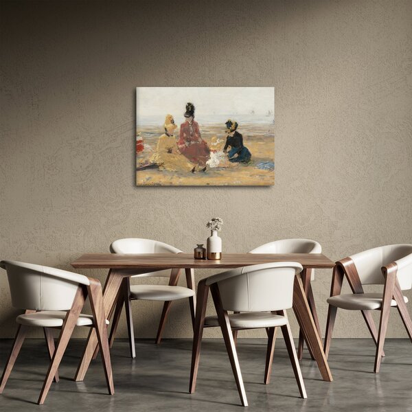 Tablou - Eugène Boudin, On the Beach, Trouville, reproducere (70x50 cm)