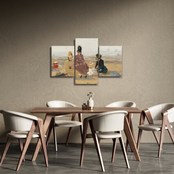 Tablou - Eugène Boudin, On the Beach, Trouville, reproducere (90x60 cm)