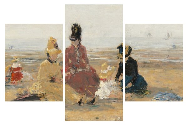 Tablou - Eugène Boudin, On the Beach, Trouville, reproducere (90x60 cm)
