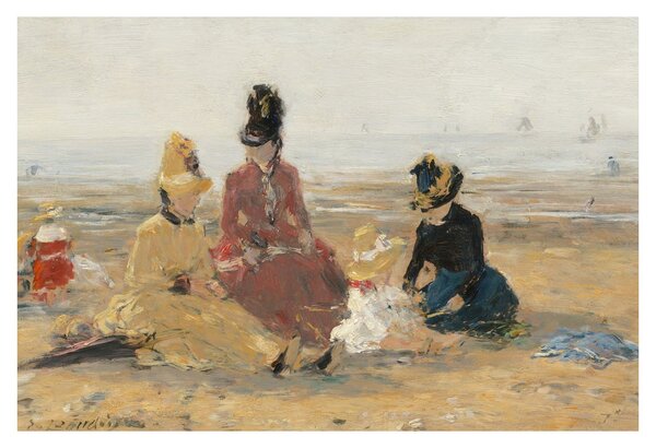 Tablou - Eugène Boudin, On the Beach, Trouville, reproducere (90x60 cm)