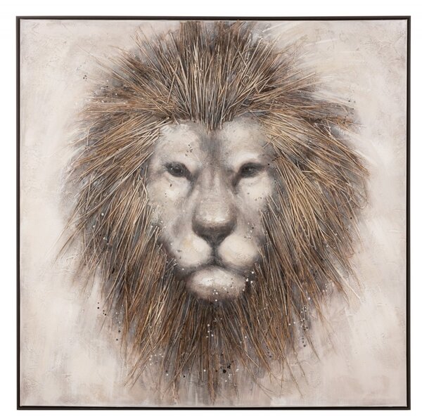 Tablou Lion, Canvas, Maro, 122.5x4.5x122.5 cm