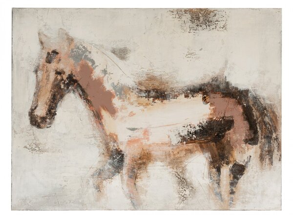 Tablou Horse Abstract, Canvas, Maro Alb, 119.5x3.5x90 cm
