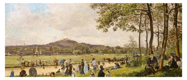 Tablou - French 19th Century, Race Course at Longchamps, reproducere (120x50 cm)