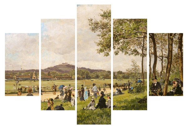 Tablou - French 19th Century, Race Course at Longchamps, reproducere (150x105 cm)