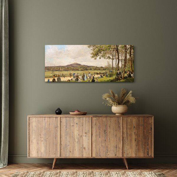 Tablou - French 19th Century, Race Course at Longchamps, reproducere (120x50 cm)