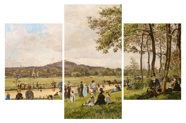 Tablou - French 19th Century, Race Course at Longchamps, reproducere (90x60 cm)