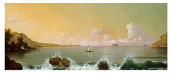 Tablou - Martin Johnson Heade, Rio de Janeiro Bay, reproducere (120x50 cm)