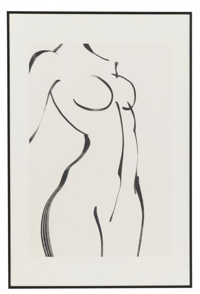 Tablou inramat Woman Line, Sticla, Alb Negru, 60x2.5x90.5 cm