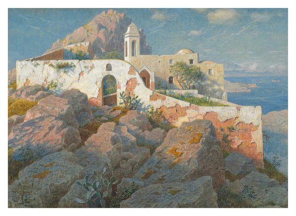 Tablou - William Stanley Haseltine, Santa Maria a Cetrella, Anacapri, reproducere (70x50 cm)