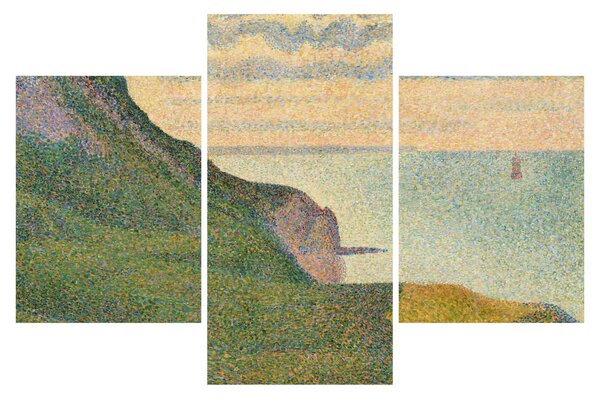 Tablou - Georges Seurat, Seascape at Port-en-Bessin, Normandy, reproducere (90x60 cm)