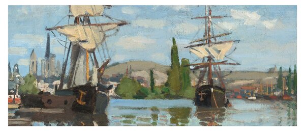 Tablou - Claude Monet, Ships Riding on the Seine at Rouen, reproducere (120x50 cm)