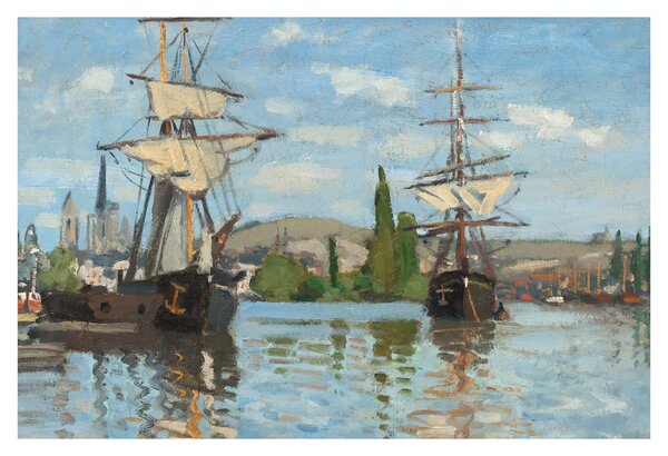 Tablou - Claude Monet, Ships Riding on the Seine at Rouen, reproducere (90x60 cm)