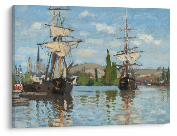 Tablou - Claude Monet, Ships Riding on the Seine at Rouen, reproducere (70x50 cm)