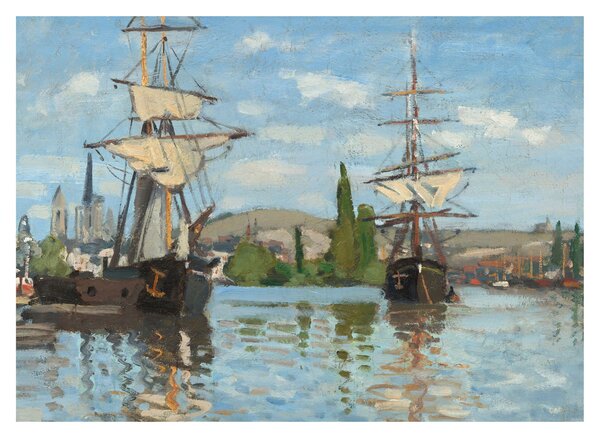 Tablou - Claude Monet, Ships Riding on the Seine at Rouen, reproducere (70x50 cm)