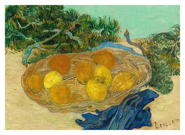Tablou - Vincent van Gogh, Still Life of Oranges and Lemons with Blue Gloves, reproducere (70x50 cm)