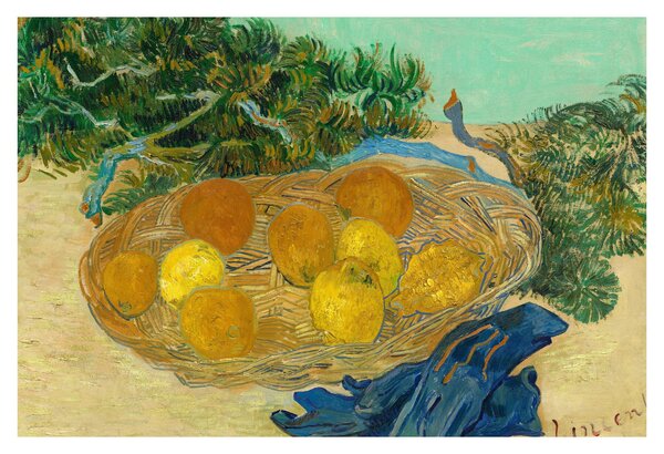 Tablou - Vincent van Gogh, Still Life of Oranges and Lemons with Blue Gloves, reproducere (90x60 cm)