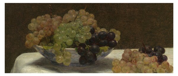 Tablou - Henri Fantin-Latour, Still Life with Grapes and a Carnation, reproducere (120x50 cm)