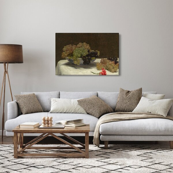 Tablou - Henri Fantin-Latour, Still Life with Grapes and a Carnation, reproducere (90x60 cm)