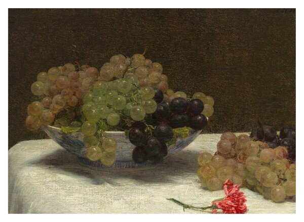 Tablou - Henri Fantin-Latour, Still Life with Grapes and a Carnation, reproducere (70x50 cm)