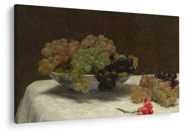 Tablou - Henri Fantin-Latour, Still Life with Grapes and a Carnation, reproducere (90x60 cm)