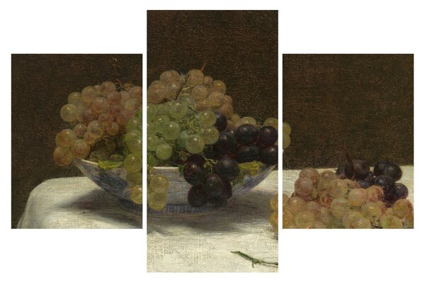 Tablou - Henri Fantin-Latour, Still Life with Grapes and a Carnation, reproducere (90x60 cm)