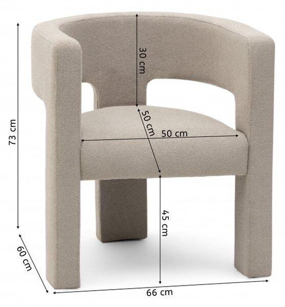 Fotoliu design bej închis ALPAH LOOP Loop 04