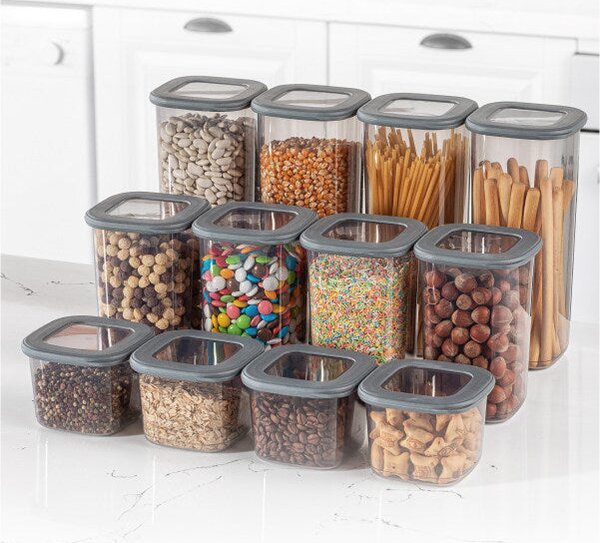 Set 12 cutii de depozitare BNM12lı, transparent, plastic 100%