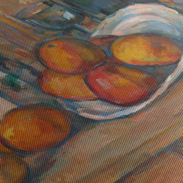 Tablou - Paul Cézanne, Still Life with Milk Jug and Fruit, reproducere (cu ceas) (90x30 cm)