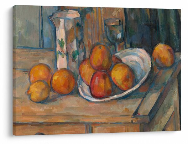 Tablou - Paul Cézanne, Still Life with Milk Jug and Fruit, reproducere (70x50 cm)