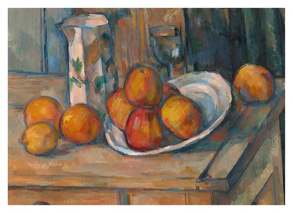 Tablou - Paul Cézanne, Still Life with Milk Jug and Fruit, reproducere (70x50 cm)