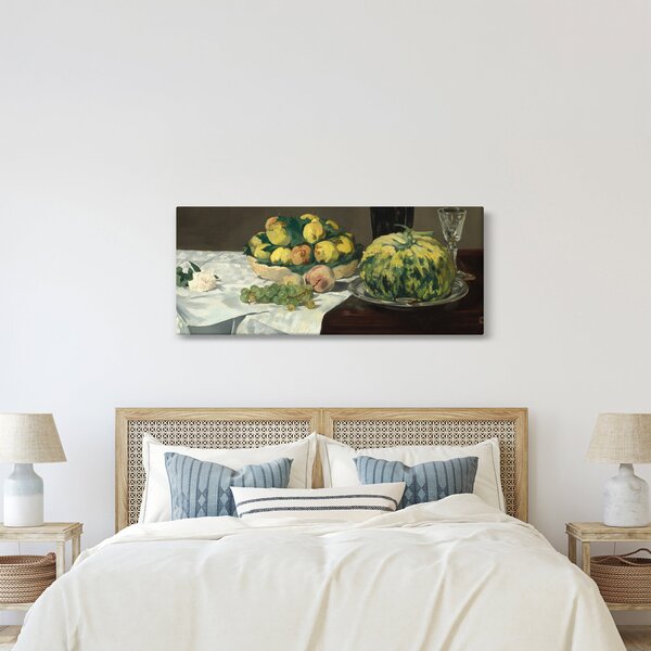 Tablou - Edouard Manet, Still Life with Melon and Peaches, reproducere (120x50 cm)