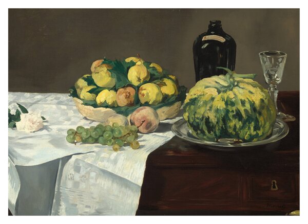 Tablou - Edouard Manet, Still Life with Melon and Peaches, reproducere (70x50 cm)