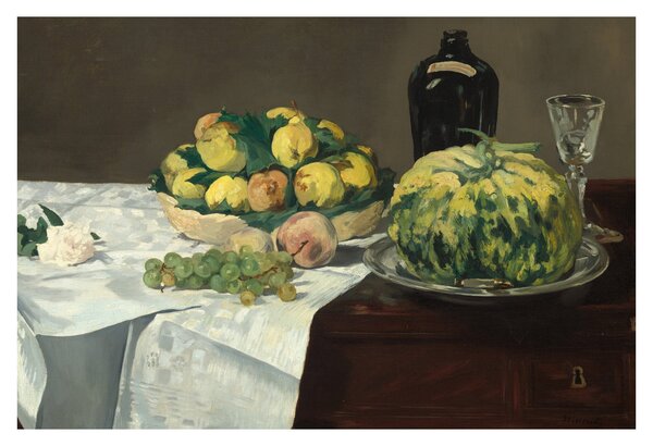 Tablou - Edouard Manet, Still Life with Melon and Peaches, reproducere (90x60 cm)