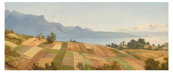 Tablou - Alexandre Calame, Swiss Landscape, reproducere (120x50 cm)